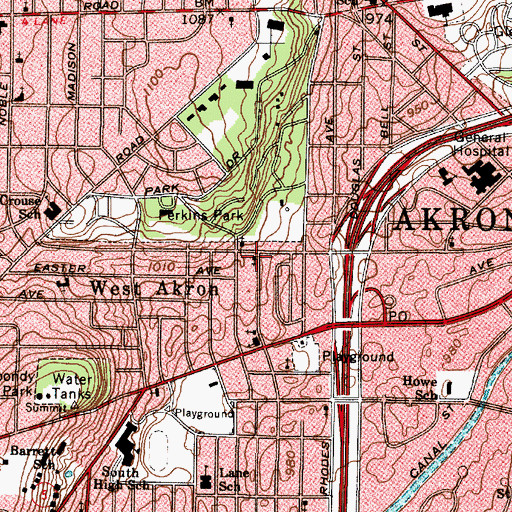 Topographic Map of Saint Thomas Baptist Church, OH