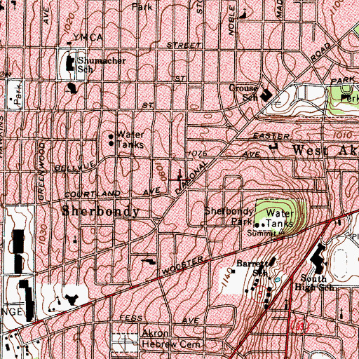 Topographic Map of Saint Philips Episcopal Church, OH