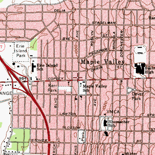 Topographic Map of New Life Mission Baptist Church, OH