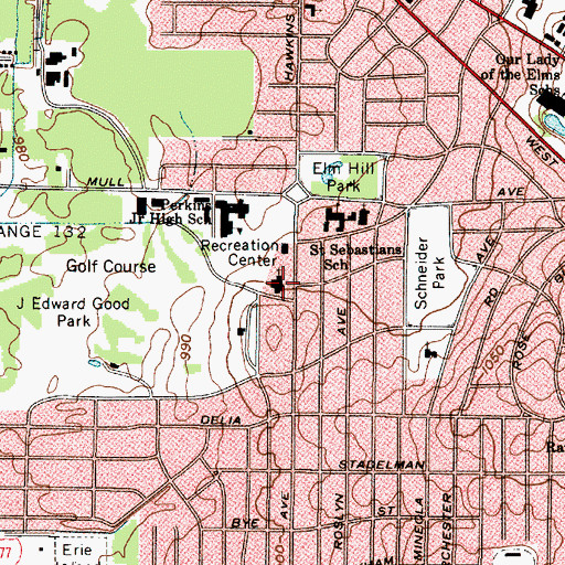 Topographic Map of Beth El Congregation, OH