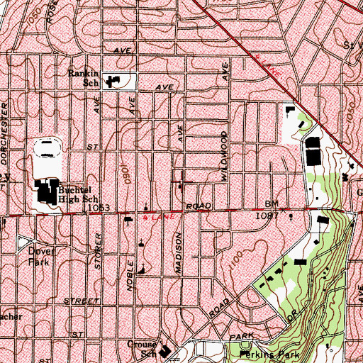Topographic Map of Providence Baptist Church, OH