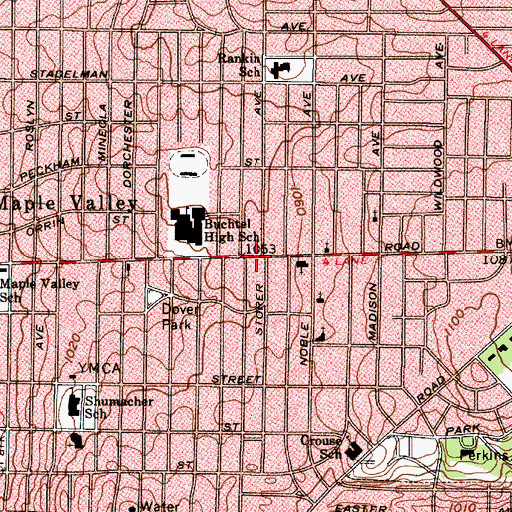 Topographic Map of Watkins Academy Museum of the Cultural Arts, OH