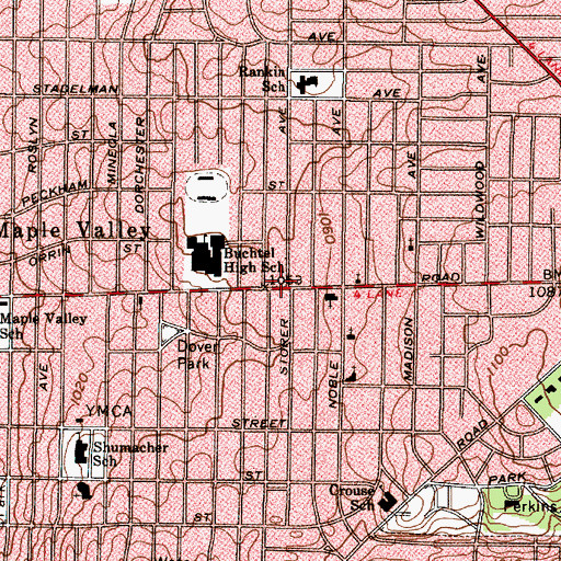 Topographic Map of Cross Way Apostolic Church, OH