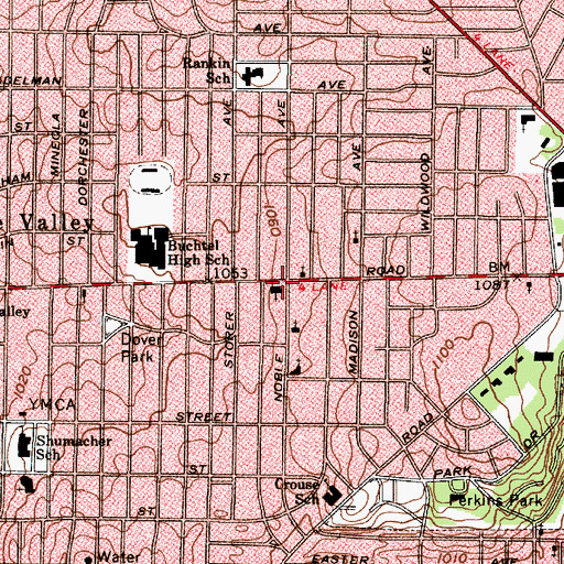 Topographic Map of Bethel Seventh Day Adventist Church, OH