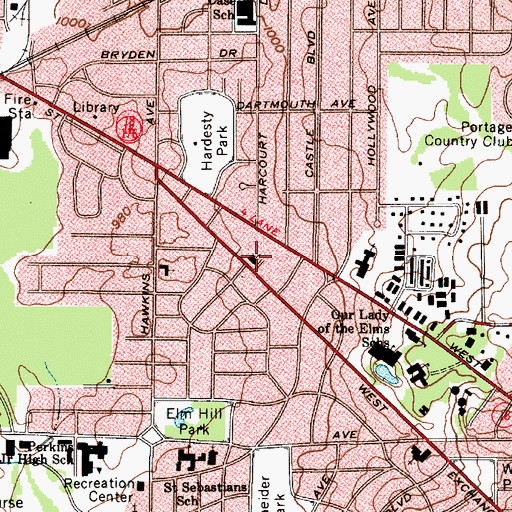 Topographic Map of Reorganized Church of Jesus Christ of Latter Day Saints, OH