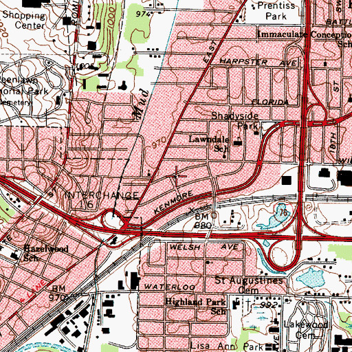Topographic Map of Church of God, OH