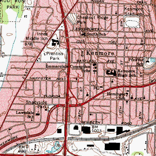 Topographic Map of Unity Church of God in Christ, OH