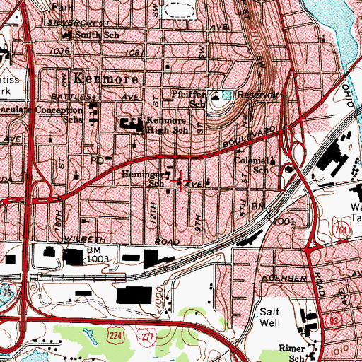 Topographic Map of Goss Memorial Church, OH