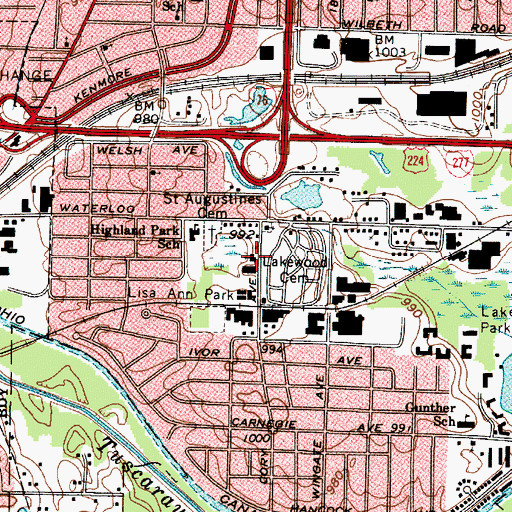 Topographic Map of Hope United Methodist Church, OH