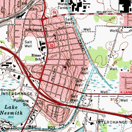 Topographic Map of Allenside Presbyterian Church, OH
