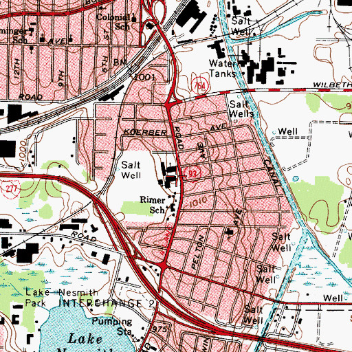 Topographic Map of Akron Baptist Temple, OH