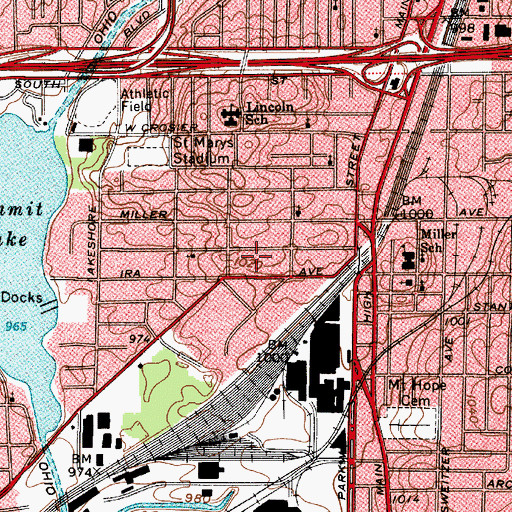 Topographic Map of Church of Deliverance in Jesus Christ, OH