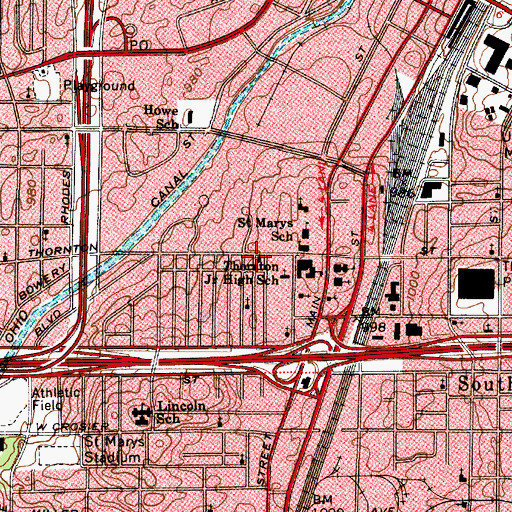 Topographic Map of Saint Pauls Evangelical Lutheran Church, OH