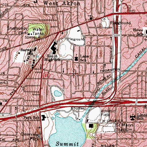 Topographic Map of Garden of Prayer Church of God in Christ, OH