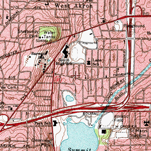 Topographic Map of Saint Pauls Baptist Church, OH