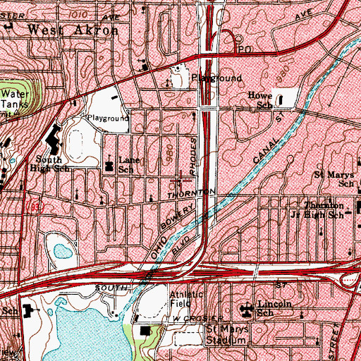 Topographic Map of Holy Trinity Church of God in Christ, OH