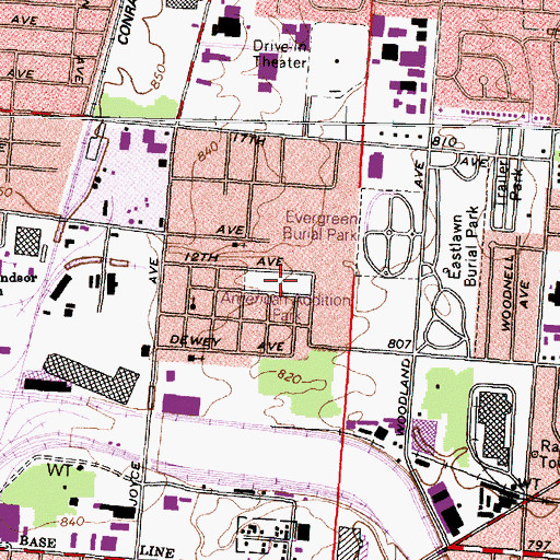 Topographic Map of American Addition Park, OH