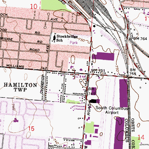 Topographic Map of Antioch United Presbyterian Church, OH