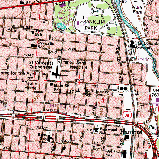 Topographic Map of Apostolic Faith Temple, OH