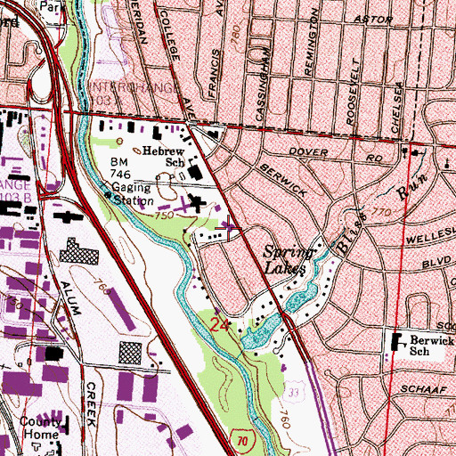 Topographic Map of Beth Jacob Synagogue, OH