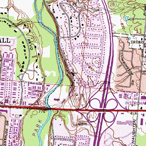 Topographic Map of Bethany Lutheran Church, OH