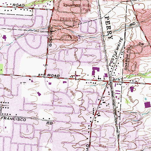 Topographic Map of Bethel Bentley Plaza Shopping Center, OH