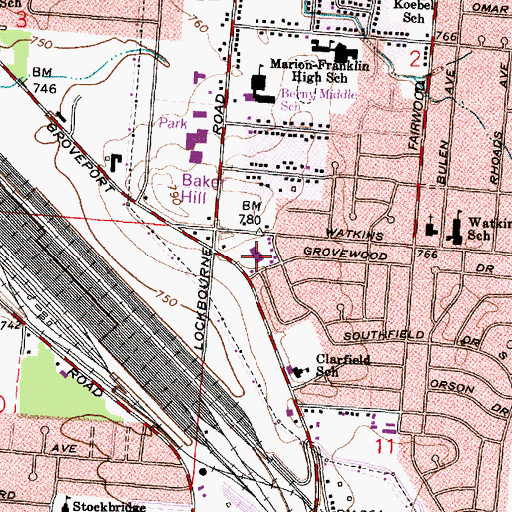 Topographic Map of Bethel Temple Church of Our Lord Jesus Christ, OH