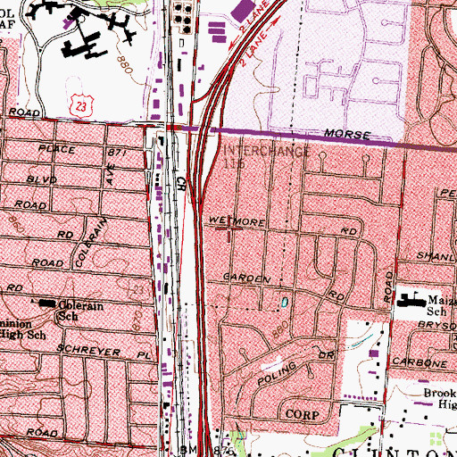Topographic Map of Calvary Temple, OH