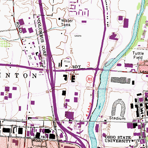 Topographic Map of Chadwick Arboretum, OH
