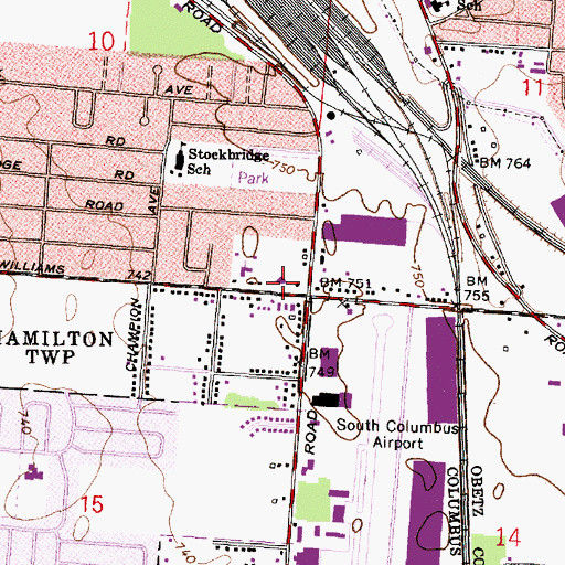 Topographic Map of Church of Christ, OH