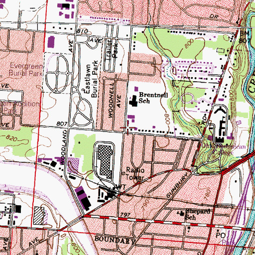 Topographic Map of Church of Christ Apostolic Faith, OH