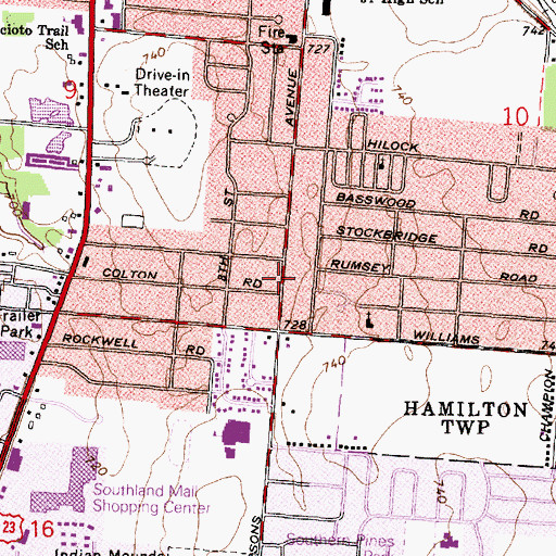 Topographic Map of Parson's Avenue Church of God, OH