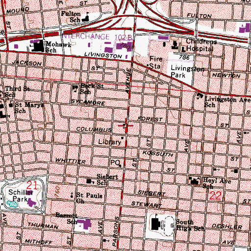 Topographic Map of Church of God, OH