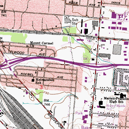 Topographic Map of Church of Jesus Christ, OH