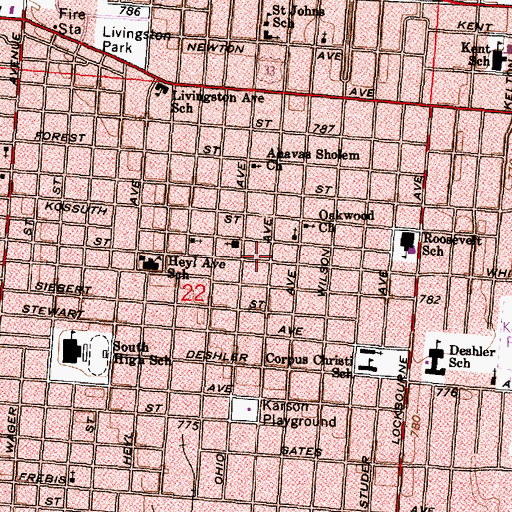 Topographic Map of Church of the Lord Jesus Christ, OH