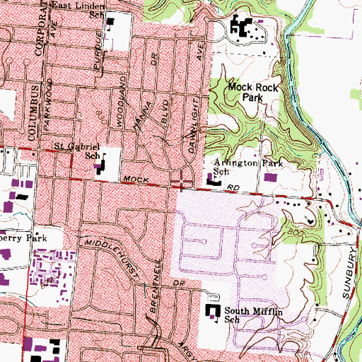 Topographic Map of Church of Spiritual Unity, OH