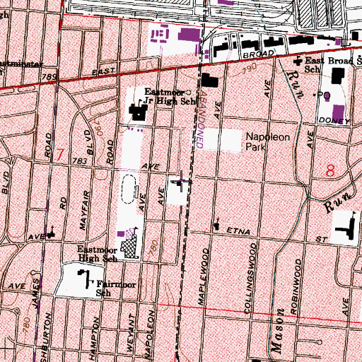 Topographic Map of Columbus Eastwood Seventh Day Adventist Church, OH