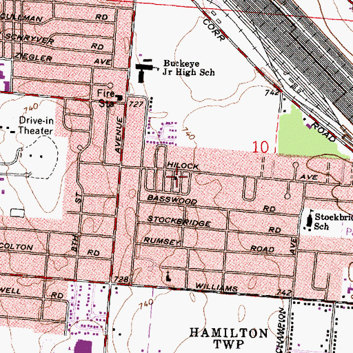 Topographic Map of Columbus Primitive Baptist Church, OH