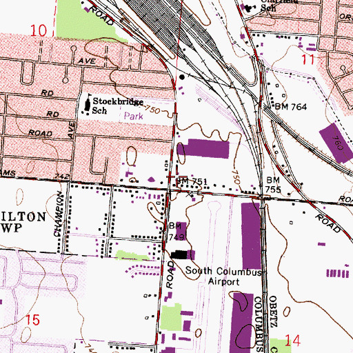 Topographic Map of Cross Road United Baptist Church, OH