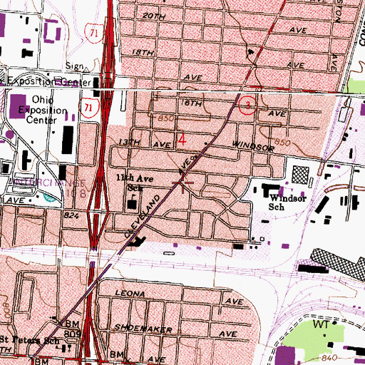 Topographic Map of Deliverance Center Church of God in Christ, OH