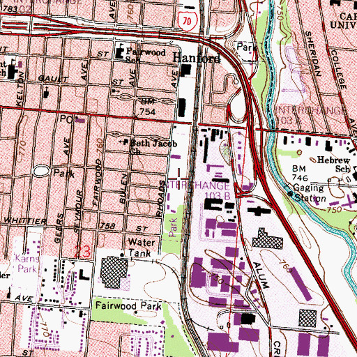 Topographic Map of Driving Park, OH