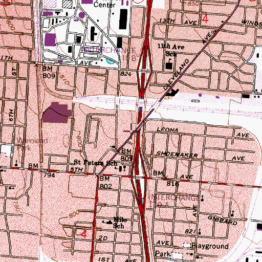 Topographic Map of Emmanuel Holy Church of God, OH