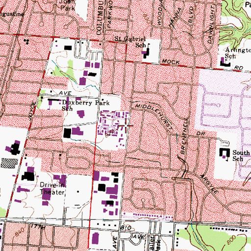 Topographic Map of Evangelic Gospel Tabernacle, OH