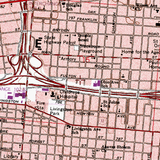 Topographic Map of Faith in Christ Church, OH