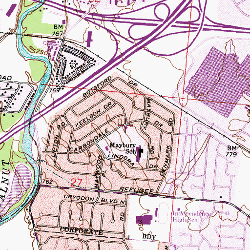 Topographic Map of Faith United Methodist Church, OH