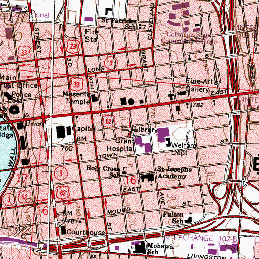 Topographic Map of First Spiritualist Temple, OH
