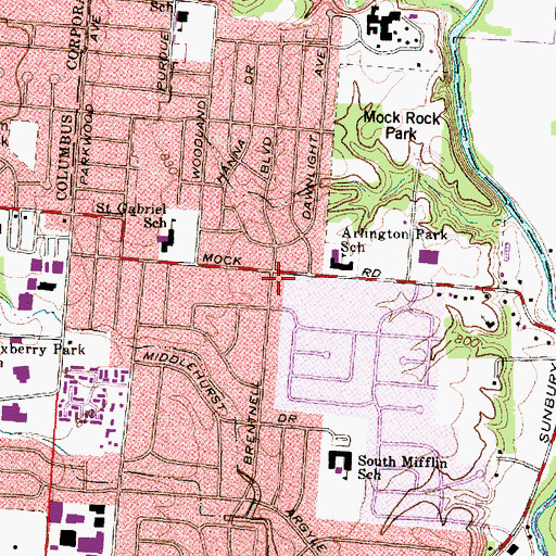 Topographic Map of Full Gospel Assembly of Our Lord Jesus Christ Church, OH