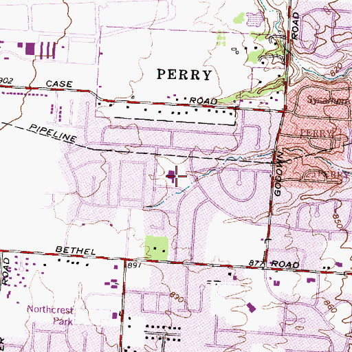 Topographic Map of Gables Elementary School, OH