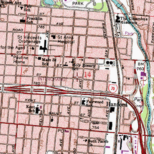 Topographic Map of Good Samaritan Baptist Church, OH