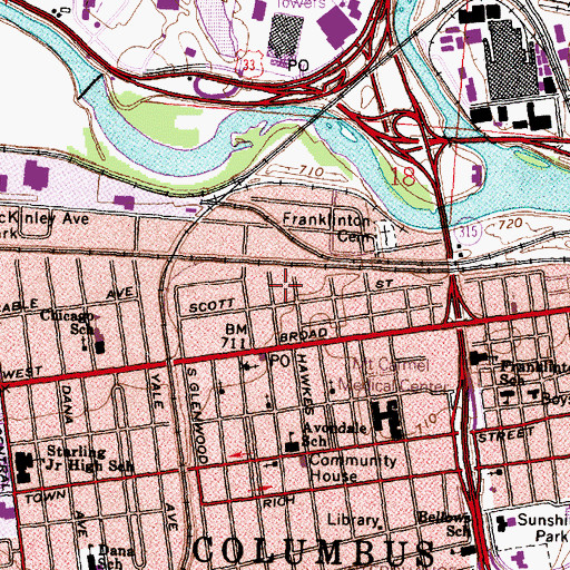 Topographic Map of Gospel Light Tabernacle Church, OH